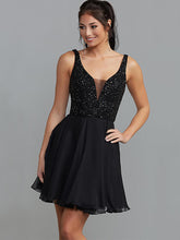 Sequin Sleeveless Chiffon Patchwork Mini Dress